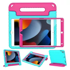 Funda iPad 10.2 Ltrop Antichoque Con Manija Mano Rosa/verde