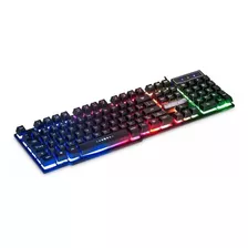 Teclado Gamer Exbom Bk-152c Qwerty Brasil Preto Com Luz Rgb