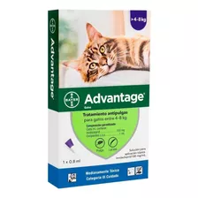 Advantage Gato De 4 Hasta 8 Kg Anti Pulga Garrapata Razas