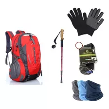 Pack Mochila 40l 1 Baston + Guante Capa + Bandana + Calceta