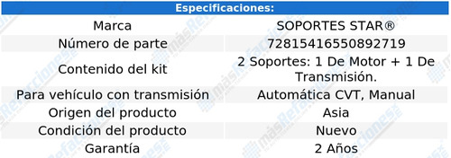 Soportes Motor+ Caja Versa Note L4 1.6l 14 Al 17 S. Star Foto 2