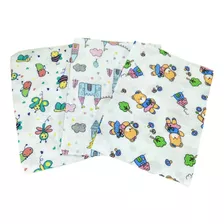 Kit 3 Fraldas Estampadas Tecido Duplo Quadriculada Orveloque