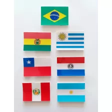 Adesivo Resinado Bandeira 7 Paises 5x3,5cm Moto/carro/viagem