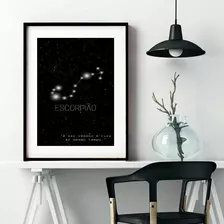 Quadro Decorativo Constelação Signo Escorpião - 60x48cm