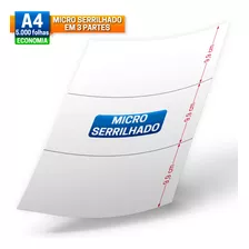 Boleto - Papel A4 Serrilhado Em 3 Partes - 5.000 Folhas