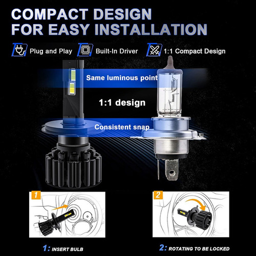 28000lm Kit De Focos Led 9003 Para Compatible Con Honda Luz Foto 6