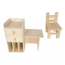 Silla De Escritorio Para Casa De Muñecas, Mini Mesa De