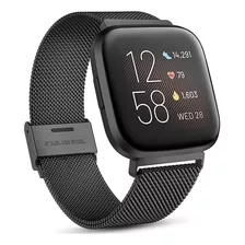 Malla De Acero Negra Para Fitbit Versa / Versa 2 / Lite / Se