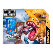 Lanzador T-rex Attack - Pista Metal Machines - Vamos A Jugar Color Multicolor