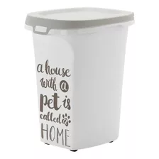 Tacho Contenedor Alimento Perros Moderna Trendy Story Jumbo Color Blanco