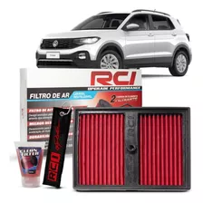 Filtro De Ar Esportivo Vw T-cross 1.0 Tsi Race Chrome Rci150