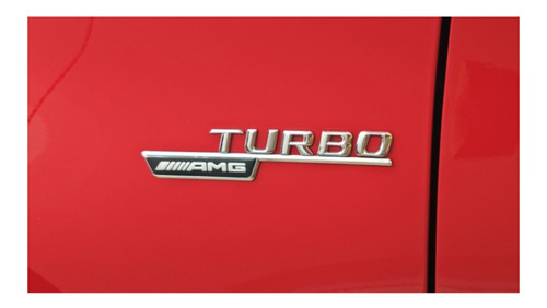 Emblema Mercedes Turbo Amg Lateral Costado Plata X2 Unidades Foto 2