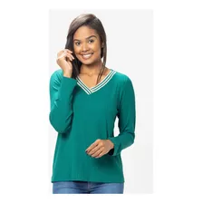 Blusa Manga Longa Canelada Verde | Pau A Pique