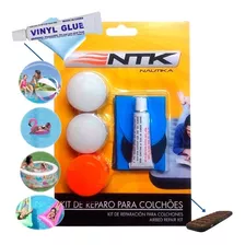 Kit Remendo Cola Pvc Tampas Reparo Furo Colchão Inflável Ntk Cor Azul