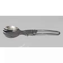 Talher Dobrável Portatil Spork Inox Acampamento Camping