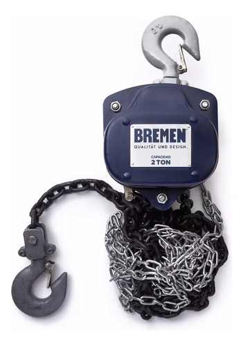 Aparejo Cadena Manual Bremen 2000 Kg 6 Mts - 2 Tn 7091 Dgm