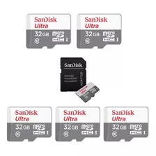 Kit 5 Cartão Memória 32gb Micro Sd Ultra Sandisk Original