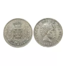 Moeda Em Prata 500 Reis 1891 Portugal 