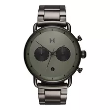 Reloj Hombre Mvmt, Cuarzo Pulso En Acero Color De La Correa Negro Color Del Bisel Negro Color Del Fondo Verde