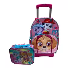 Paw Patrol Skye Rostro Lonchera Mochila Llantas Gel Primaria