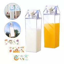 Garrafa Caixa De Leite Geladeira Água Suco Acrílico 500ml Cor Branco