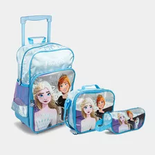 Set 3pzs Mochirueda Niños Artesco Ar16376001 Frozen Celeste