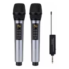 Microfone Sem Fio Profissional Dynamic Silver, 2 Unidades
