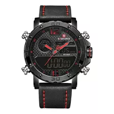 Reloj Naviforce Nf9134 Cuerpo Color Negro, Analógico-digital