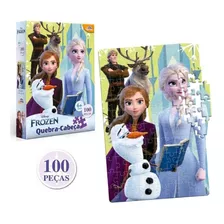 Quebra Cabeça Frozen De 100 Peças Para Meninas Princesas 