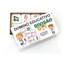 Dominó Educativo Pedagógico Matemático Divisão 28 Peças Mdf