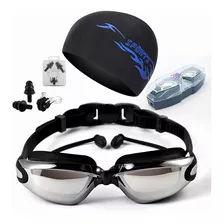 Lente Natacion Kit 4 En 1 Protección Uv Antivaho Gafas