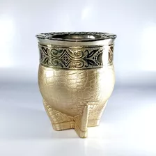 Mate Imperial Ceramica Cuero Dorado Ceniza