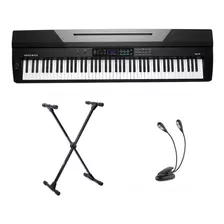 Kit Piano Arranjador Kurzweil Ka70 Com Suporte E Luminária