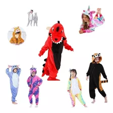 Pijama Polar Diseños Animados Animales Disfraz Para Niños.