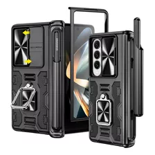 Funda Para Samsung Galaxy Z Fold 4 C/soporte S-pen - Negro