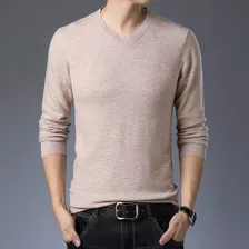 Suéter Casual De Lana Para Hombre, Cuello En V, 14 S, Jerséi