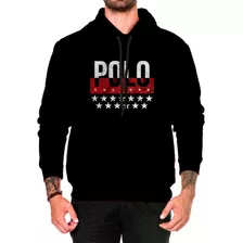 Moletom Premium Polo Culture Preto Blusa Capuz Bolso Barato