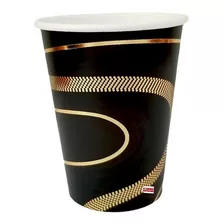 Vasos Descartable Ondas Negro X 8 Fiesta - Ciudad Cotillón