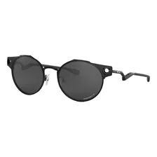 Óculos De Sol Polarizados Oakley Deadbolt Standard Armação De Titânio Cor Satin Black, Lente Black De Plutonite Prizm, Haste Satin Black De Titânio - Oo6046