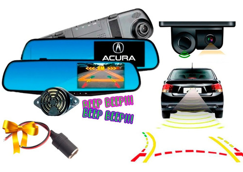 Espejo Retrovisor Dvr + Camara De Reversa 1 Sensor Acura Foto 2