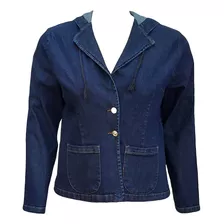 Blazer Jeans Com Capuz Feminino Ref07 Plus Size Do Gg Ao G3