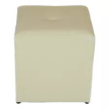 Pouf Cubo Cuero Sintético Beige / Muebles América