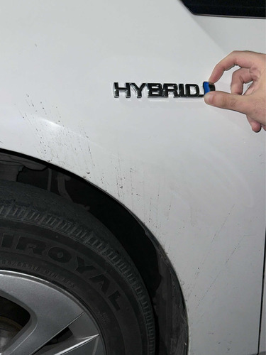Emblema Toyota Pruis Hibrido Autoderible Plata Foto 3