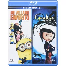 Duo Coraline + Mi Villano Favorito Blu Ray Peliculas Nuevo