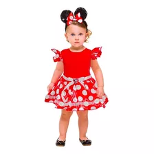 Roupa Da Minnie Mouse Vermelha Bebe Menina 0 A 1 Ano Disney