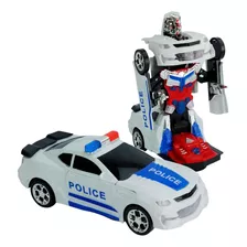 Camaro Transformer Vira Robô Music Som Luz Brinquedo Polícia