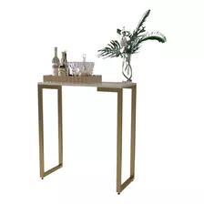 Aparador Bancada Decorativo França Pés De Ferro-várias Cores Cor Off White| Dourado