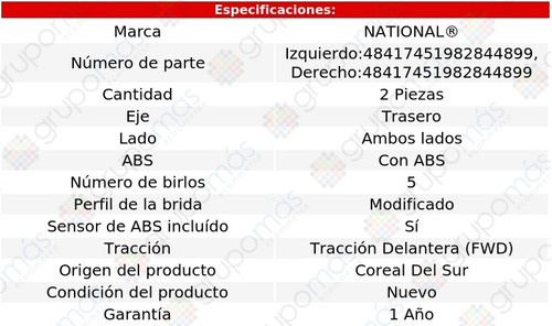 Mazas Traseras Con Abs National Silhouette 1992 A 2004 Foto 3