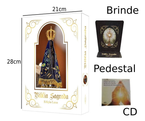 Bíblia Sagrada Católica Grande - Edição Luxo + Pedestal+cd