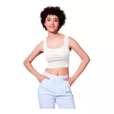 Cropped Feminino Ribana Top Confortavel Alça Cores Estiloso